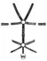 ZADO Men's Leather Harness S/M Adjustable Straps & 3 Metal Rings Black