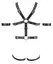ZADO Men's Leather Harness S/M Adjustable Straps & 3 Metal Rings Black