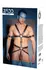 ZADO Men's Leather Harness S/M Adjustable Straps & 3 Metal Rings Black