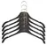 NOIR Ručno rađene velvet vešalice za odeću, zlatna kuka, 43cm, set od 5, crna