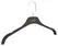 NOIR Ručno rađene velvet vešalice za odeću, zlatna kuka, 43cm, set od 5, crna