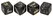 You2Toys Set kockica 4kom crni akril zlatni simboli 25mm