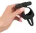 Black Velvets Intimate Silicone Ring Set with Vibro-Bullet, Black, Flexible Fit