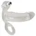 Crystal Clear Vibrating Extension Sleeve with Ball Ring, Transparent, 15.6 cm