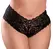 HookUp Panties Pleasure Pearls Lace Boy Shorts XL-2XL Black