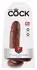 King Cock Model 7 Inches with Balls, Brown, Suction Base, PVC