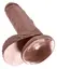 King Cock Model 7 Inches with Balls, Brown, Suction Base, PVC