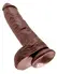 Pipedream King Cock 10 Inča Lopta Braon Anatomski Model PVC