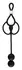 Rebel Triple Support Ring with Dual Anal Beads, Adjustable, Black