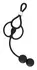 Rebel Triple Support Ring with Dual Anal Beads, Adjustable, Black