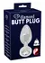 You2Toys Silver Tapered Stainless Steel Plug with Clear Gem, Small 6cm