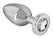 You2Toys Silver Tapered Stainless Steel Plug with Clear Gem, Small 6cm