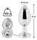 You2Toys Silver Tapered Stainless Steel Plug with Clear Gem, Small 6cm