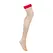 Obsessive S814 Sheer Red-Trim Stockings S/M - Elegant Beige Mesh