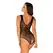 Obsessive B134 Bodysuit XL/XXL Black Mesh with Bee Motif