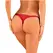Obsessive Lacelove Thong M/L - Red Lace, Silver Accent, Comfortable Fit