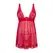 Obsessive Lacelove Babydoll & Thong Set M/L Red Lace Adjustable