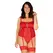 Obsessive Blossmina Plus Size Corset & Thong Set Red 6XL/7XL Adjustable