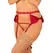 Obsessive Rubinesa Satin Garter Belt & Open Thong Set Red S/M