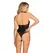 Obsessive Softily Black Teddy Bodysuit S/M - Velvet Floral Lace Design