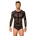 Obsessive T101 Men’s Geometric Long Sleeve Mesh Shirt Black S/M/L