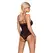 Obsessive 818-TED-1 Lace Teddy XL/2XL Black Rose Motif Adjustable