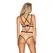 Obsessive Nudelia Teddy S/M - Nude Bodysuit with Gold Details