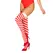 Obsessive Kissmas Stockings Red S/M - Festive Striped Stay-Up Thigh Highs