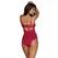 Obsessive Rosalyne Lace Teddy Red S/M - Elegant Adjustable Bodysuit
