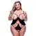 Baci Peek-a-boo Criss-cross Teddy Queen Sheer Lace Bodysuit Black Plus Size