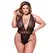 Baci Deep V Lace Teddy Queen Size Black - Elegant Lace Bodysuit