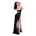 Baci 2-Piece Mesh Gown & G-String Set Black S/M - Heart Detail Design