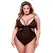 Baci Queen Mesh Monokini Teddy Black - Open Cut Design, Plus Size