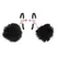 Sportsheets S&M Adjustable Puff Clamps with Soft Faux Fur - Black, 2 pcs