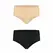 Bye Bra Invisible High Brief 2-Pack Nude & Black, Seamless Medium