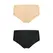 Bye Bra Invisible High Brief 2-Pack Nude & Black, Seamless Medium