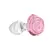 Pillow Talk Rosy Glass Plug Pink Rose Base + Bonus PowerBullet Set