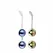 Nalone Yany Pelvic Floor Training Balls Set, Silicone, Blue/Gold, 283g