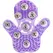 PowerBullet Roller Balls Massage Glove Purple - 9-Metal Ball System
