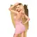 Penthouse Sweet & Spicy Rose L/XL Mini Dress Set in Pink Mesh