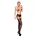 Obsessive S307 Garter Stockings Black XL/XXL - One-Piece Floral Design