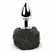 FeelzToys Bunny Tails Black Plug - Metal Model with Faux Fur Tail, 7 cm