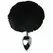 Sportsheets Sincerely Metal Plug Black with Faux Bunny Tail, 14 cm