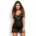 Obsessive Alluria Chemise & Thong Black L/XL - Lace Mesh Set