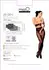 MissO P615 Fishnet Tights with Vertical Stripes Black L/XL