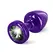 Diogol Anni Round 25 mm Aluminum Plug Purple & Black Crystal Accent