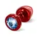 Diogol Anni Plug Round 25mm Red & Blue Aluminum with Crystal Accent