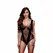 Baci Jacquard Fishnet V Teddy - Classic Black, One Size