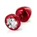 Diogol Anni R Aluminium Intimate Plug Red 25 mm with Crystal Accent