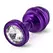 Diogol Ano Ribbed Intimate Plug 35mm Purple with Swarovski Crystal